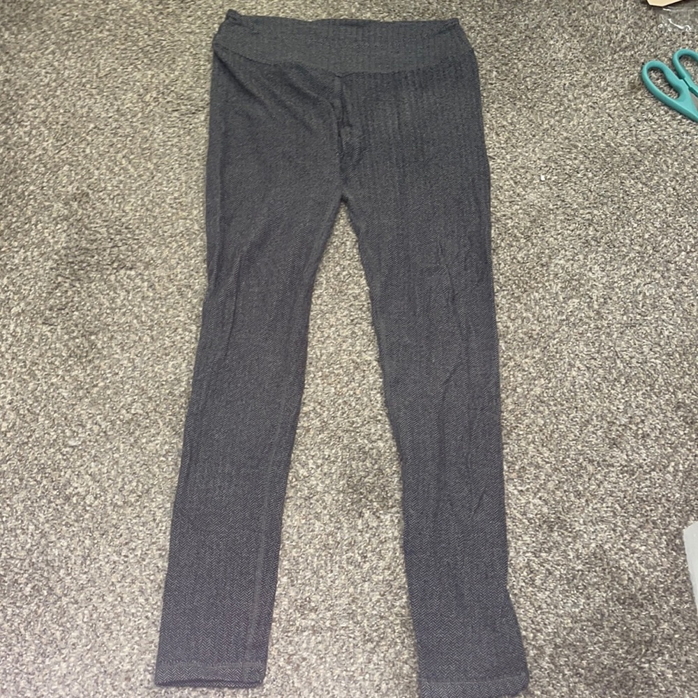 Ivivva Gray Houndstooth Fleece Leggings